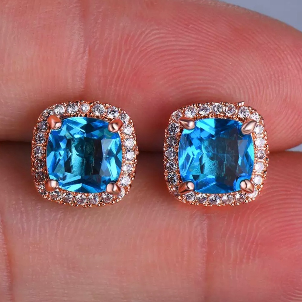 Diamond Halo Stud Earrings